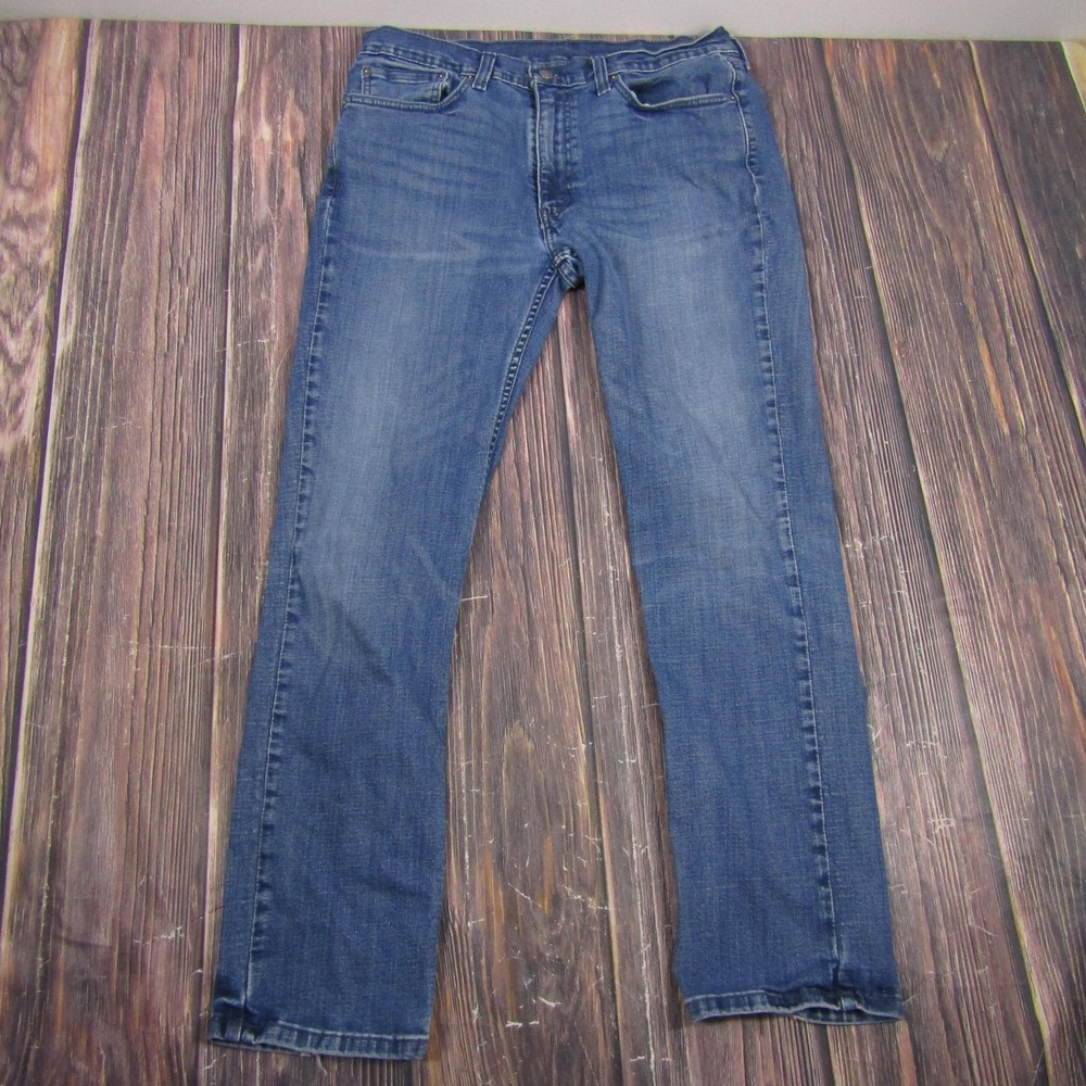 Levi's Mens 36x32 514 Blue Denim Straight Leg Jeans Preowned Regular Fit